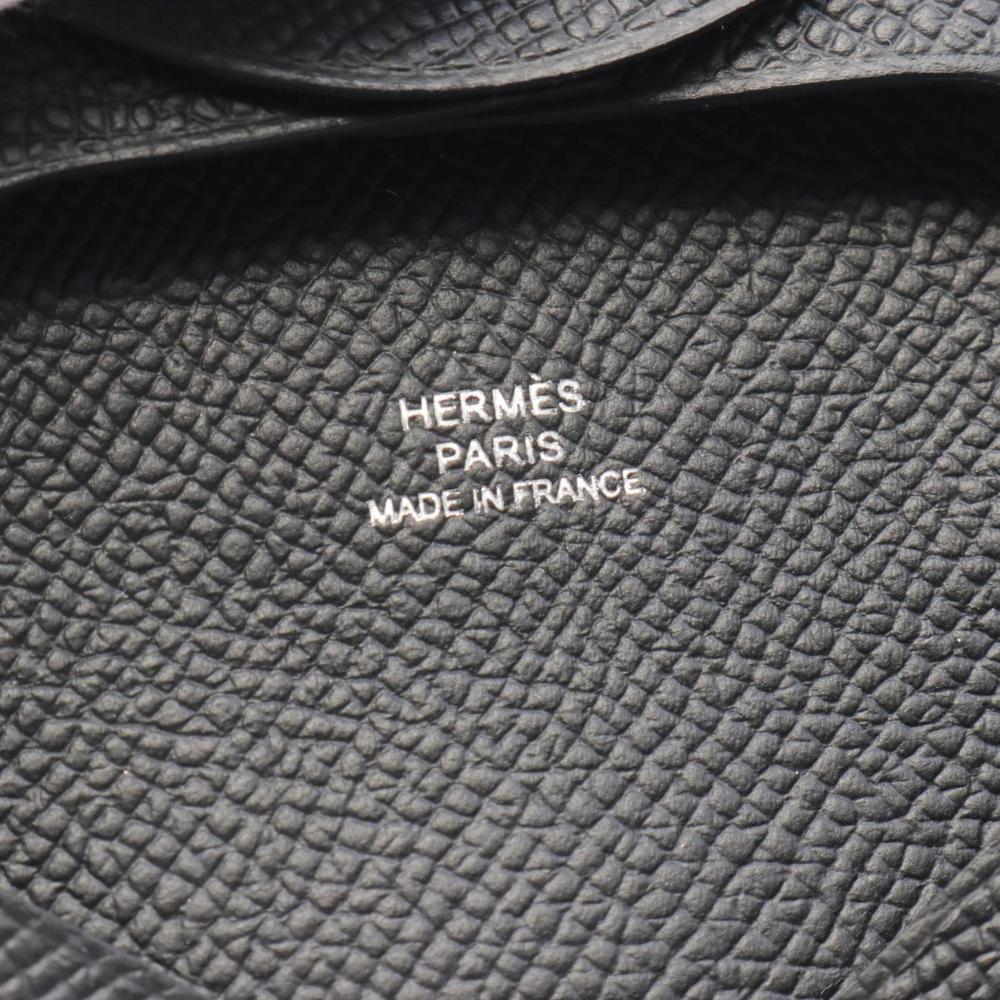 Hermes HERMES Bastia Wallet/Coin Case Wallet Chevre Women's Black - Picture 5 of 6